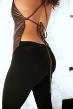 Load image into Gallery viewer, SILK BACKLESS TOP IN BROWN