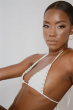 Load image into Gallery viewer, WOVEN BIKINI TOP IN WHITE