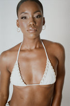 Load image into Gallery viewer, WOVEN BIKINI TOP IN WHITE