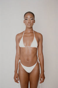 WOVEN BIKINI BOTTOMS IN WHITE