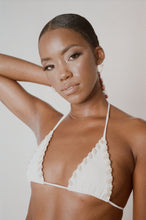 Load image into Gallery viewer, WOVEN BIKINI TOP IN WHITE